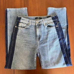 7 For All Mankind Mid-Rise Cropped Jeans with Side Panel Detail